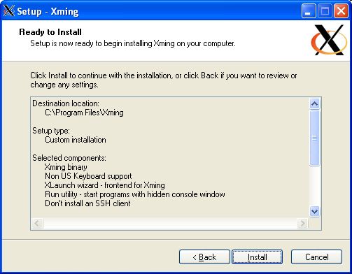 Installing Xming 6